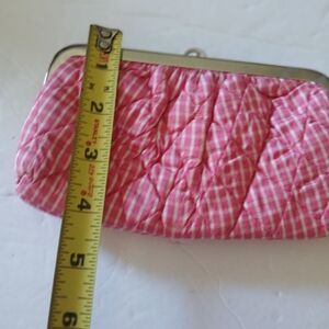 Vera Bradley Pink and White Quilted Clutch